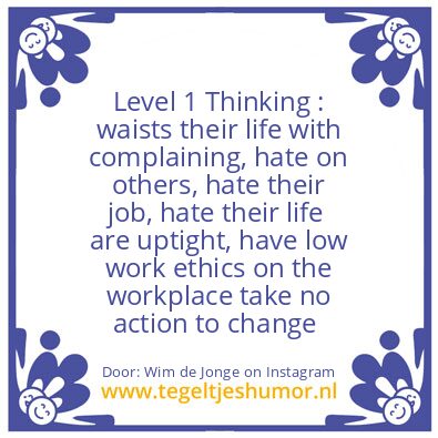 Tegeltje: Level 1 Thinking
