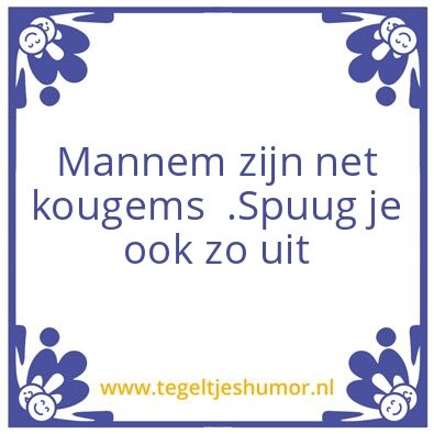 Tegeltje: Mannem