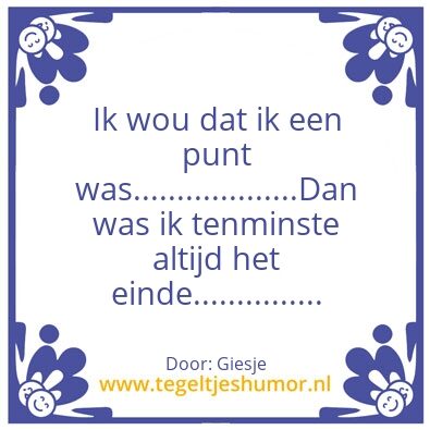 Tegeltje: PUNT