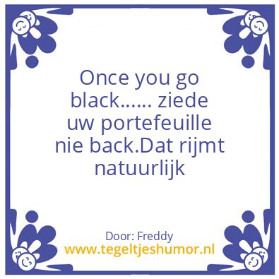 Tegeltje: Zwart