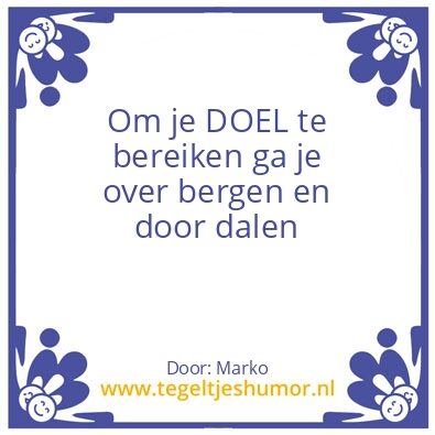 Tegeltje: Doel
