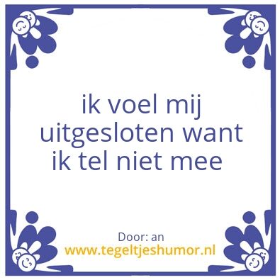 Tegeltje: alleen