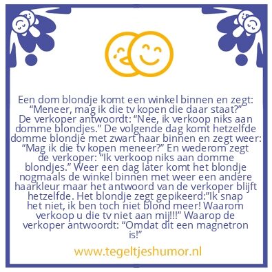Tegeltje: Dom blondje tv kopen