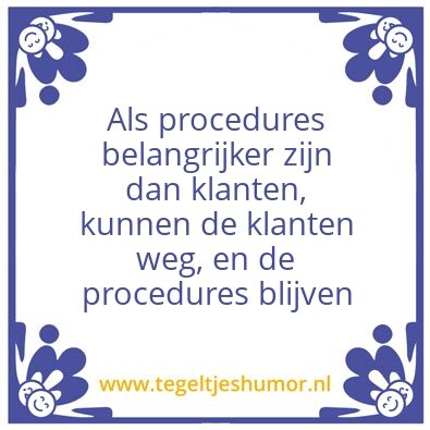 Tegeltje: klanten en procedures
