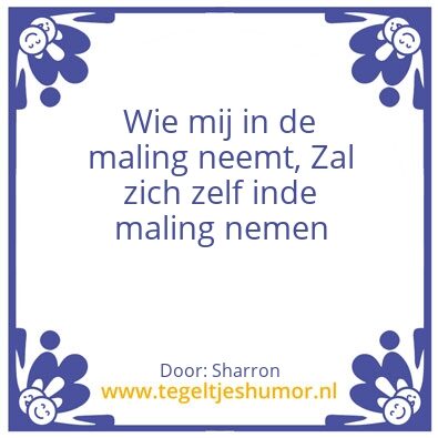Tegeltje: In de maling