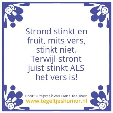 Tegeltje: Stront en Fruit