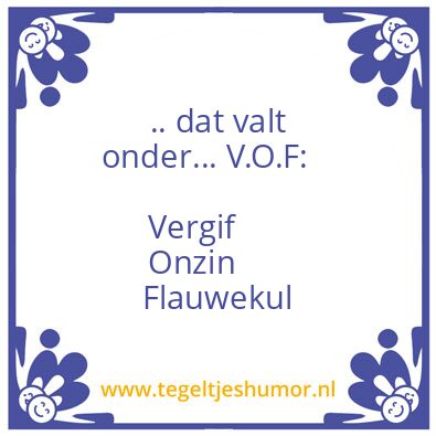 Tegeltje: vof