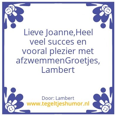 Tegeltje: afzwemmen