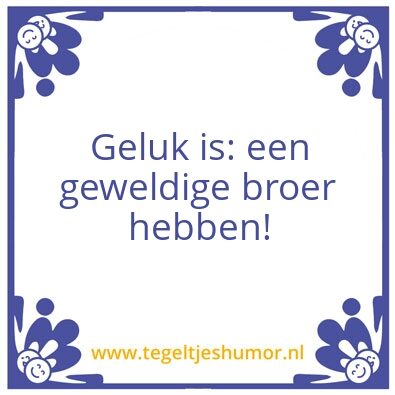 Tegeltje: Beste broer