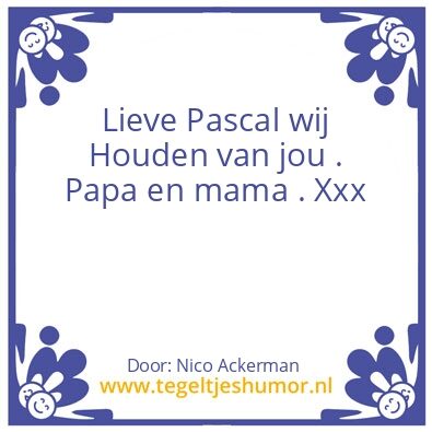 Tegeltje: Voor mijn zoon