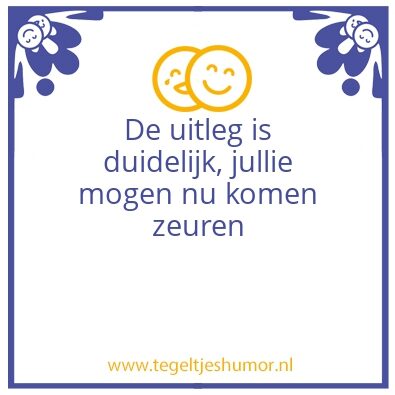 Tegeltje: Zeuren
