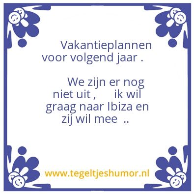 Tegeltje: Vakantie 2020