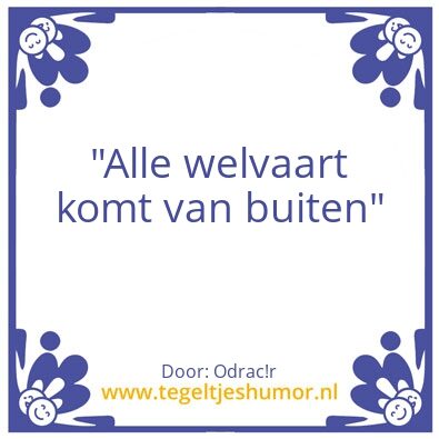 Tegeltje: welvaart