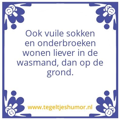 Tegeltje: vuile sokken
