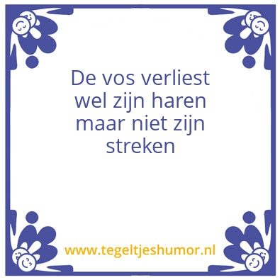 Tegeltje: De vos