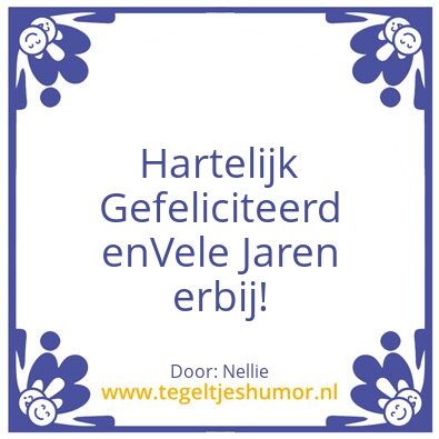 Tegeltje: Theo is Jarig