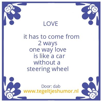 Tegeltje: love