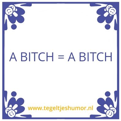 Tegeltje: Bitch