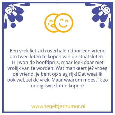 Tegeltje: Vrek