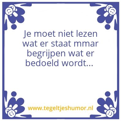 Tegeltje: Lezen
