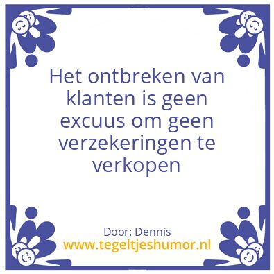Tegeltje: verzekering