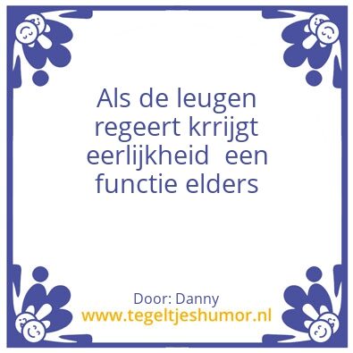 Tegeltje: Leugen