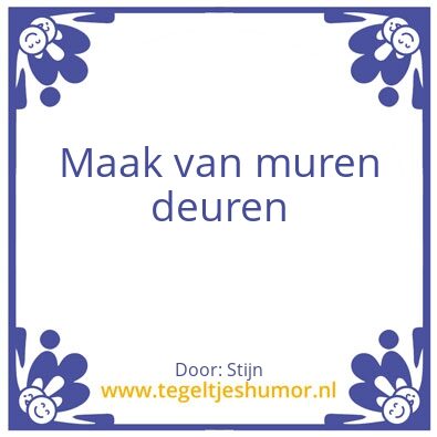 Tegeltje: Voor de muur