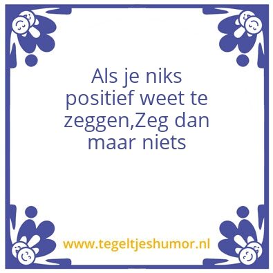 Tegeltje: Zwijgen