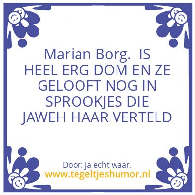 Tegeltje: Marian