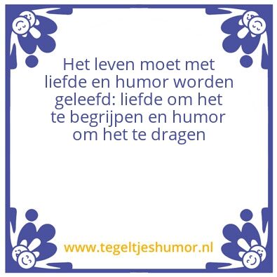 Tegeltje: Liefde en humor