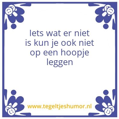 Tegeltje: Hoopje