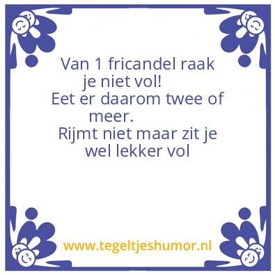 Tegeltje: Fricandel
