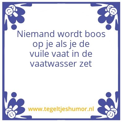 Tegeltje: vuile vaat