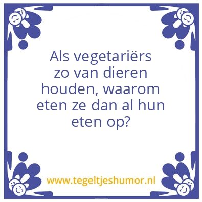 Tegeltje: vegetariÃ«rs