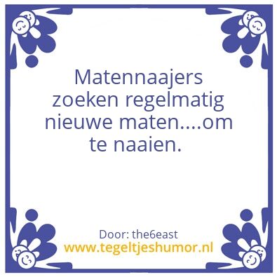 Tegeltje: Maten