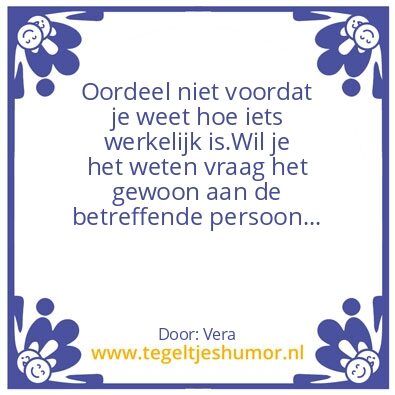 Tegeltje: Oordeel….