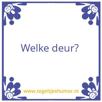 Tegeltje: Deur