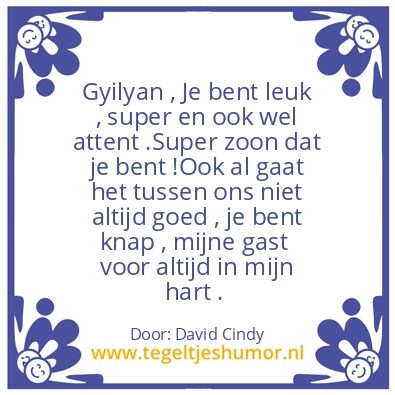 Tegeltje: Van mama , ik hou van je !!!