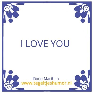 Tegeltje: I LOVE YOUN