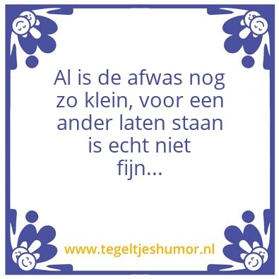 Tegeltje: Afwas
