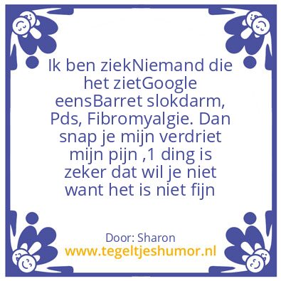 Tegeltje: Ik ben ziek