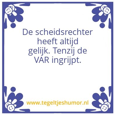 Tegeltje: VAR