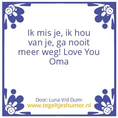 Tegeltje: Oma
