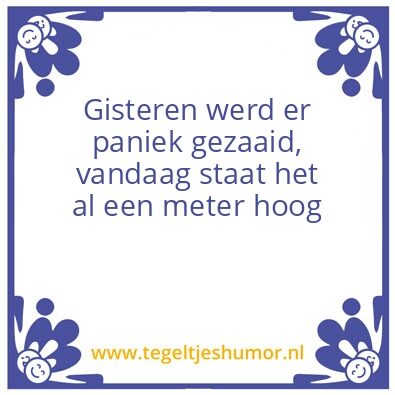Tegeltje: Paniek