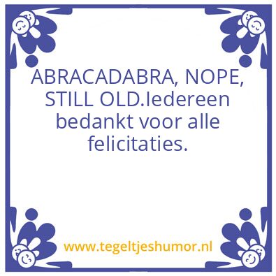 Tegeltje: Bedankje