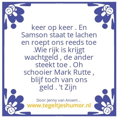Tegeltje: Zie ginds komt Mark Rutte .. 0