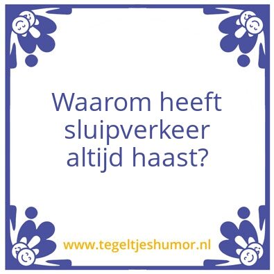 Tegeltje: Sluipverkeer
