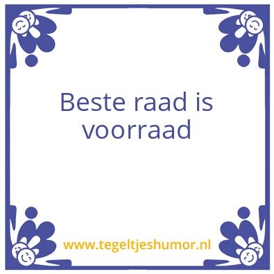 Tegeltje: Raad