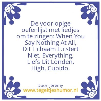 Tegeltje: Muziek