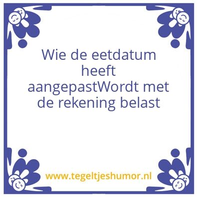 Tegeltje: Etentje